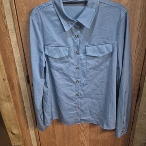SHEIN Blue Button-Up Shirt.     Box 28